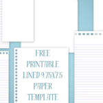 free printable lined 9.75x7.5 paper template
