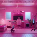 wallpaper 2560x1440 pastle pink gamer room